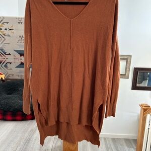 Zenana V-Neck Sweater XS PUMPKIN SPICE